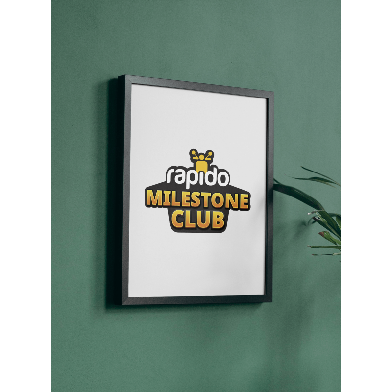 Rapido | Milestone Club | 8x8 Photo Frame | White Background