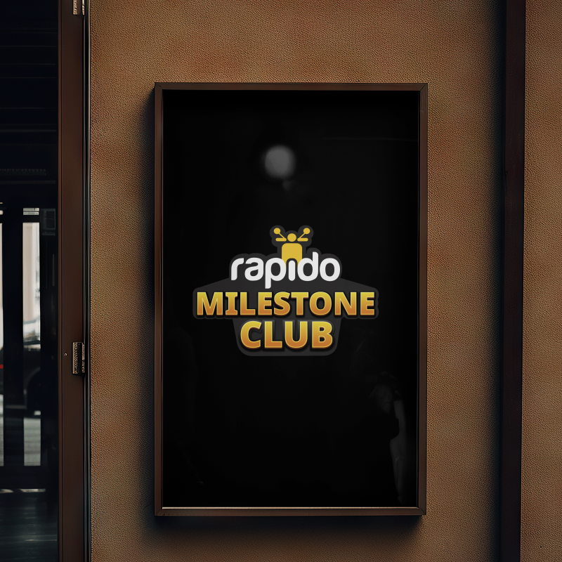 Rapido | Milestone Club | A4 Photo Frame | Black Background