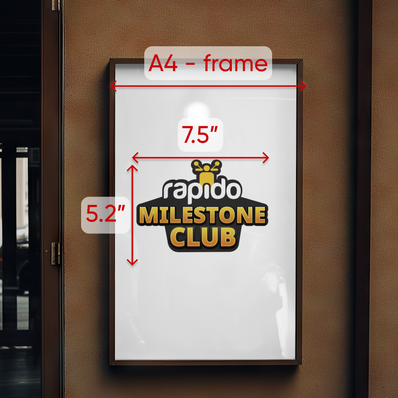 Rapido | Milestone Club | A4 Photo Frame | White Background