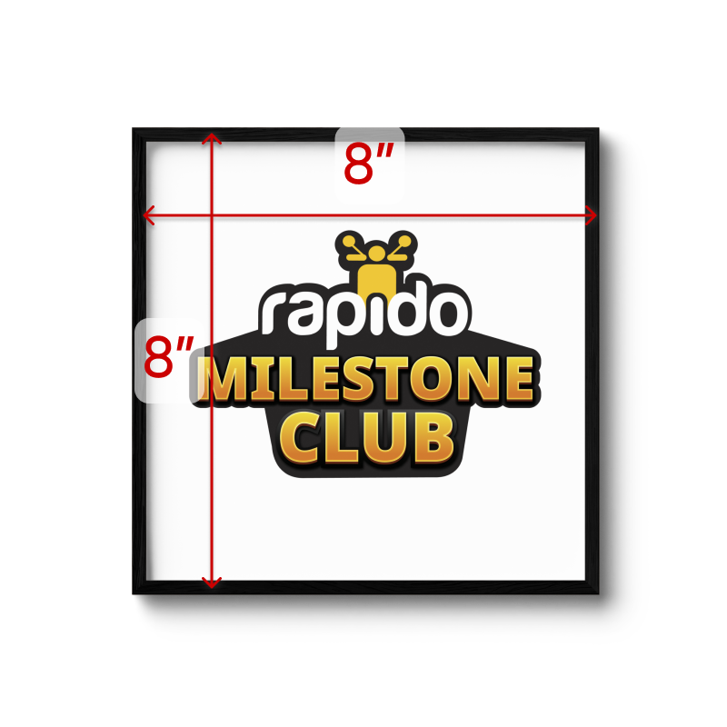 Rapido | Milestone Club | 8x8 Photo Frame | White Background